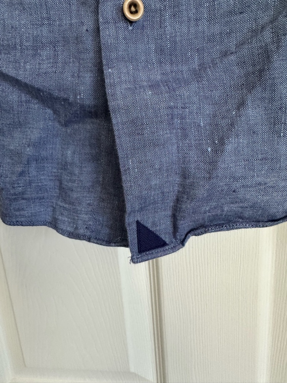 Untuckit Shirt Mens Sz M Blue 100% Linen Wrinkle Resistant Button Down Slim Fit - Picture 5 of 10
